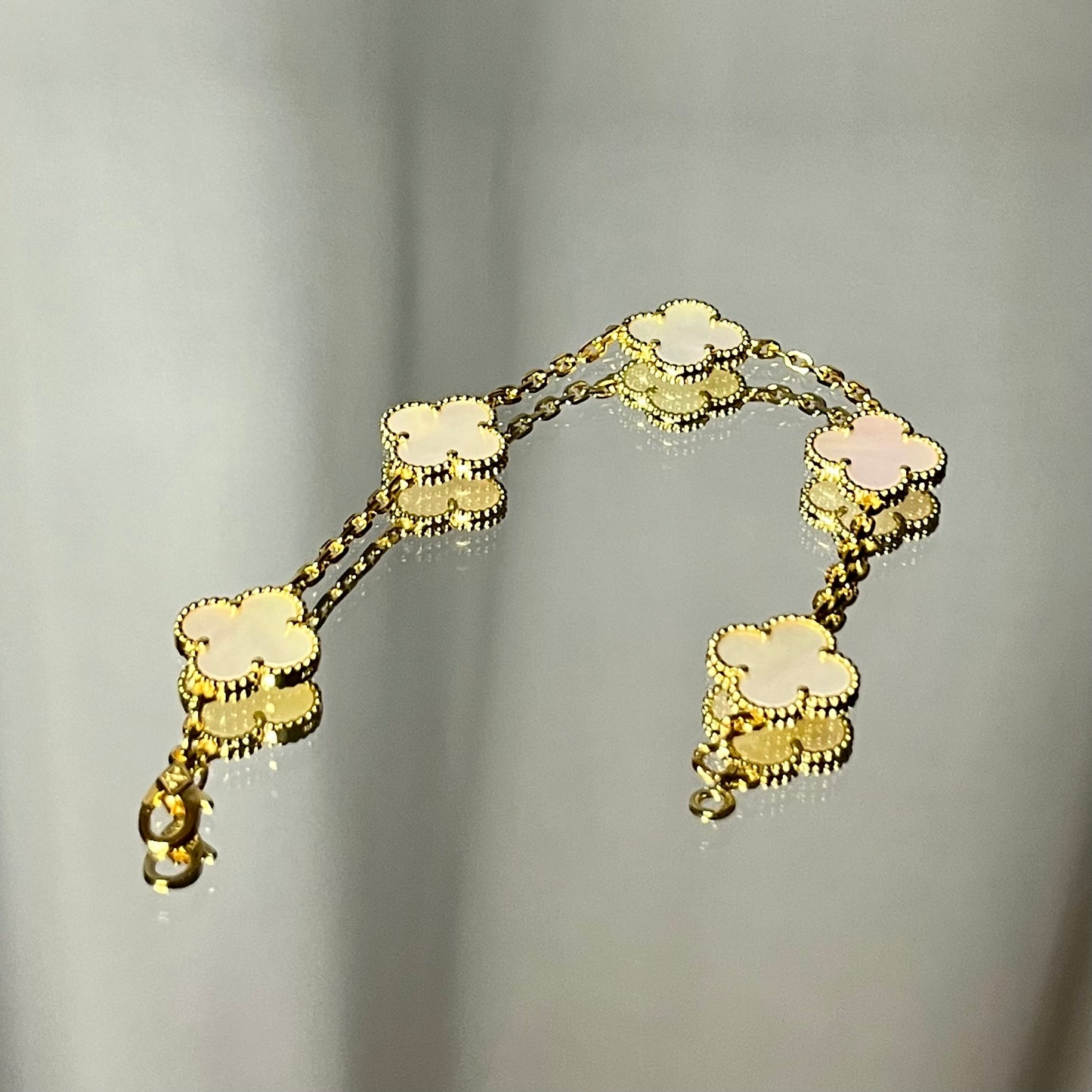 Bracelet Trèfle Or et Blanc