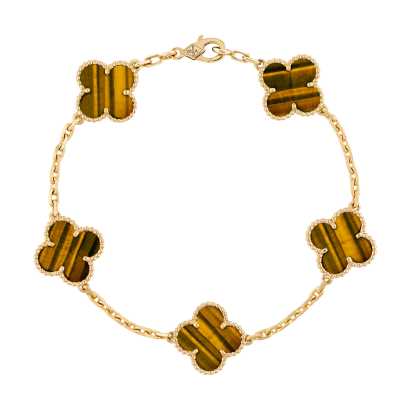 Gold and Yellow Clover Bracelet