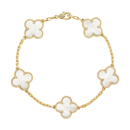 Bracelet Trèfle Or et Blanc