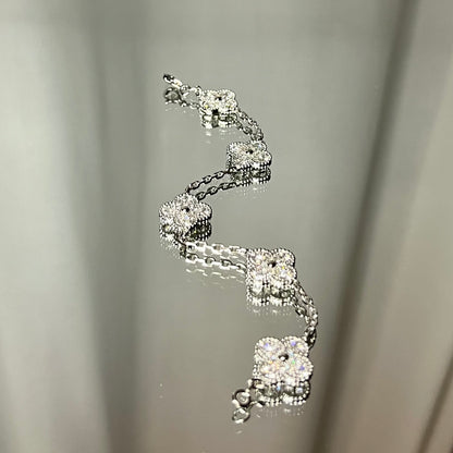 Bracelet Trèfle Strass Argent