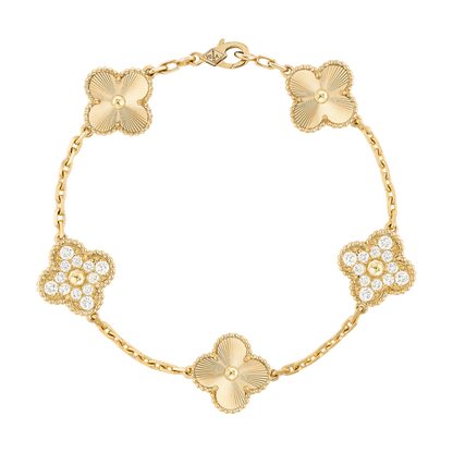 Bracelet Trèfle et Strass Or