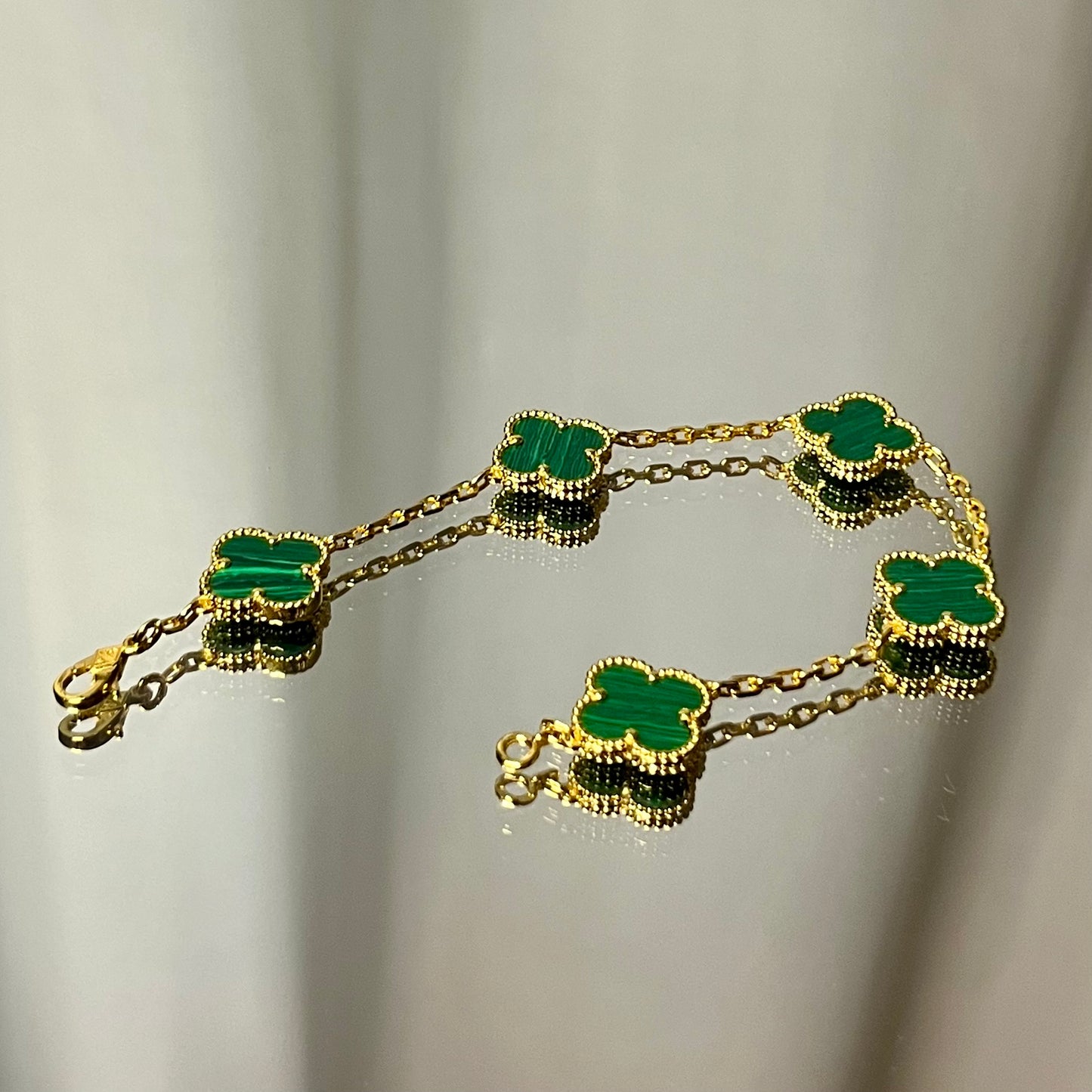 Bracelet Trèfle Or et Vert
