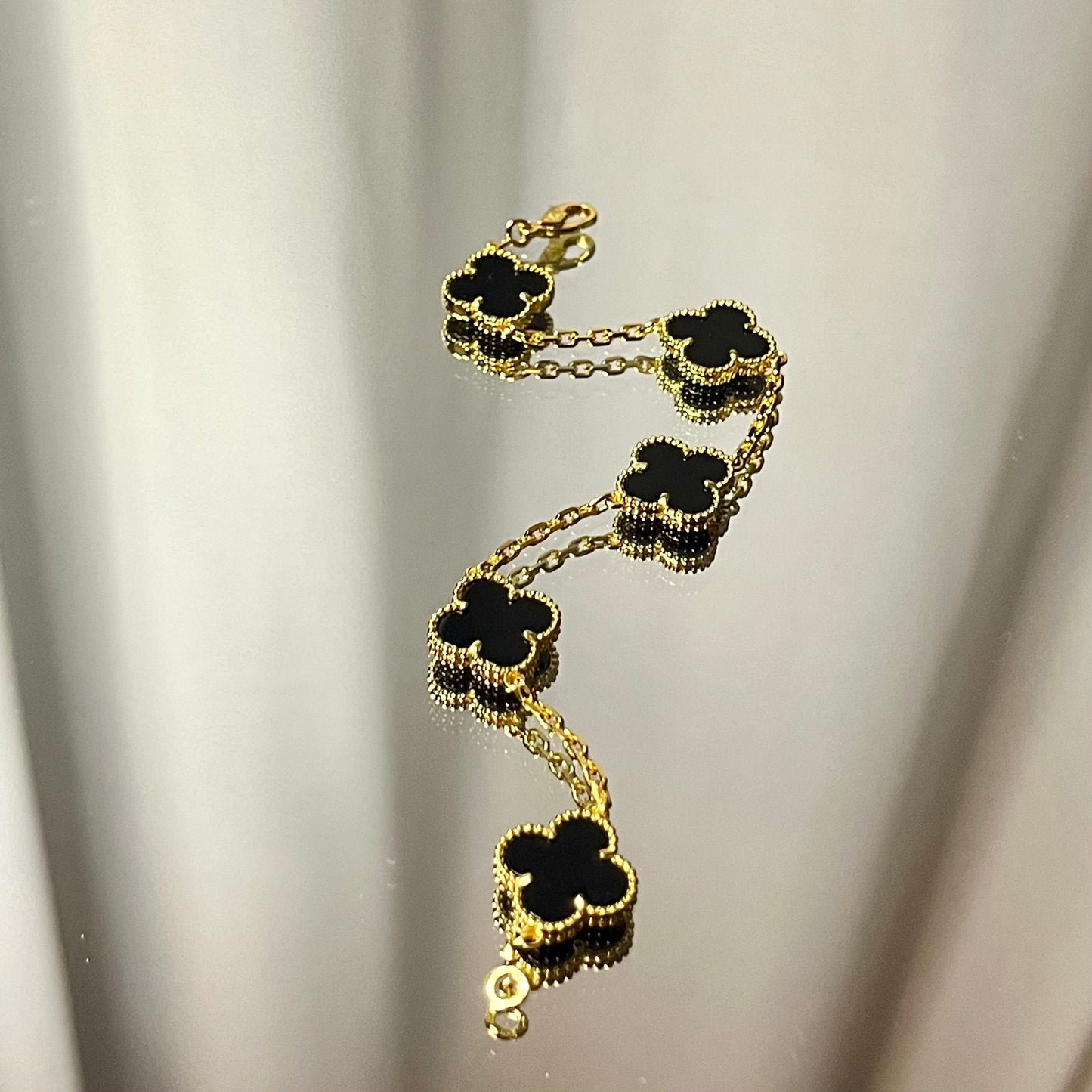 Bracelet Trèfle Or et Noir