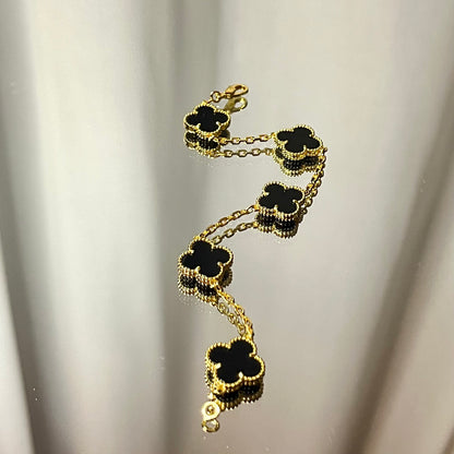 Bracelet Trèfle Or et Noir