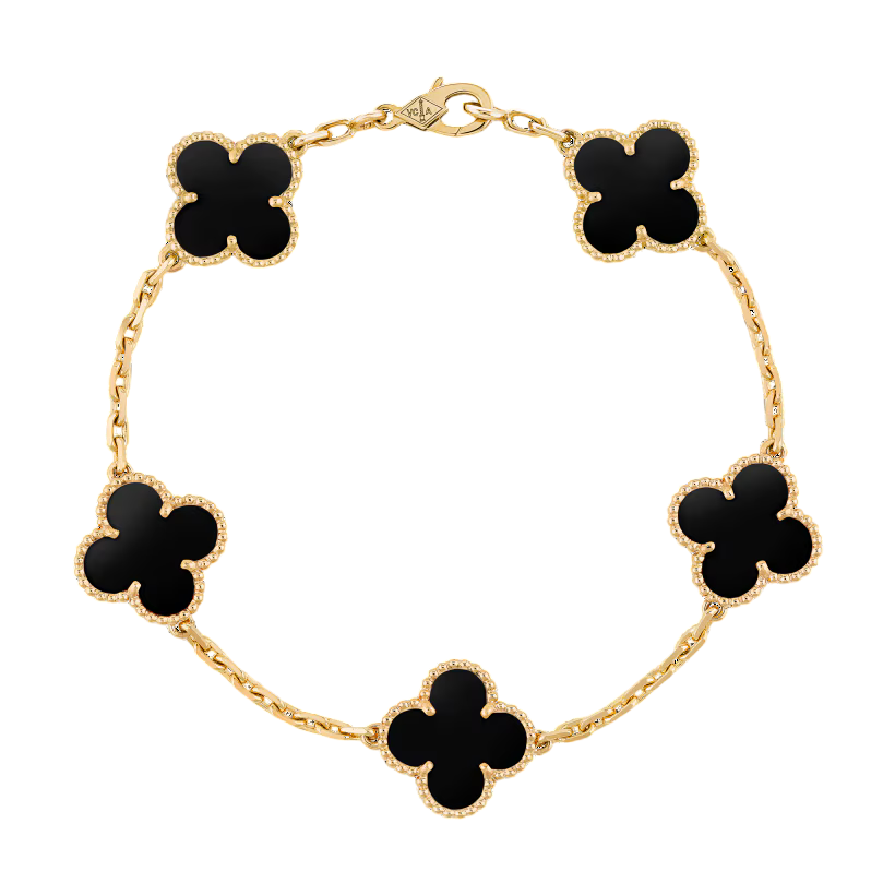 Bracelet Trèfle Or et Noir