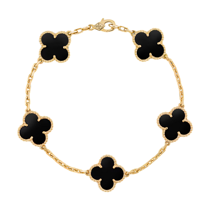 Bracelet Trèfle Or et Noir